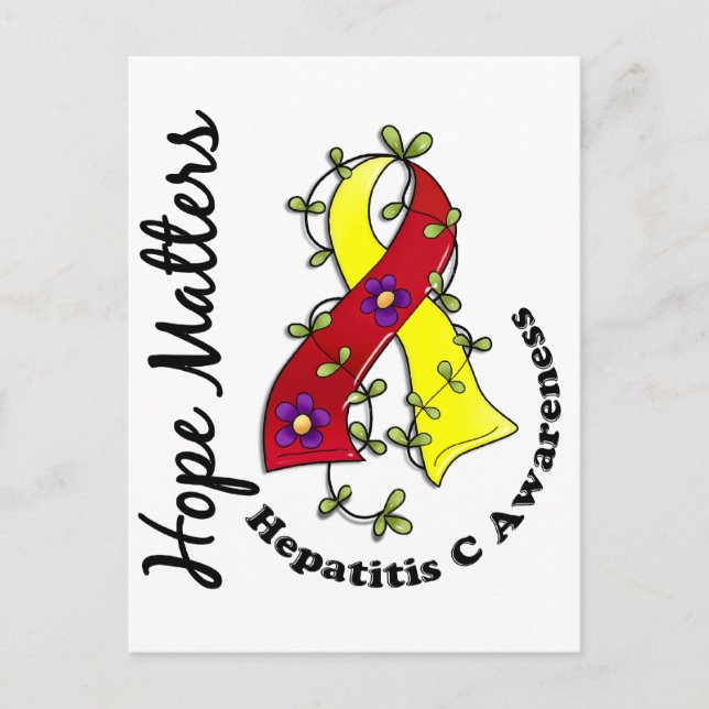 Flower Ribbon 4 Hope Matters Hepatitis C Postcard (Front)