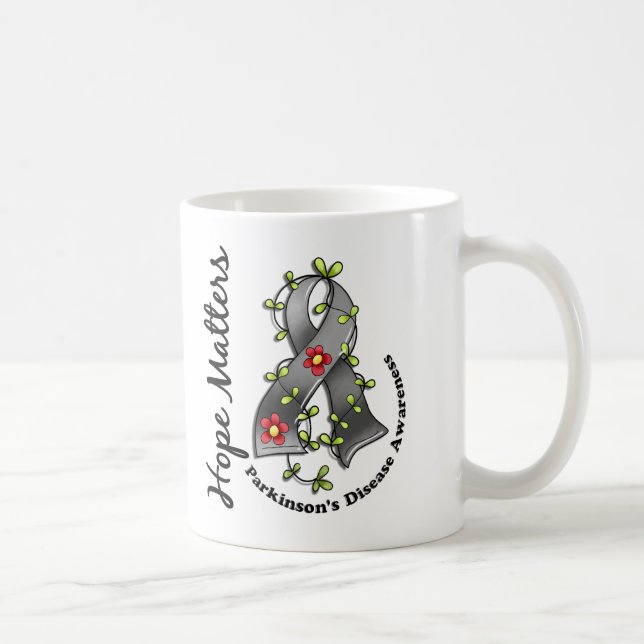 Flower Ribbon 4 Hope Matters Parkinson's Disease Coffee Mug (Right)