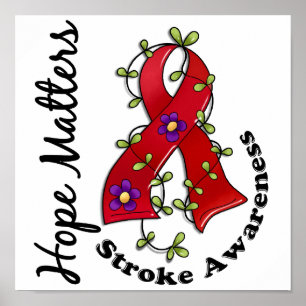 Flower Ribbon 4 Hope Matters Stroke Poster