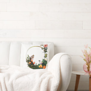 Flower ring throw pillow