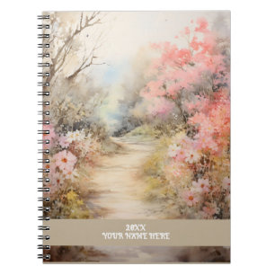 Flower road Pink Notebook