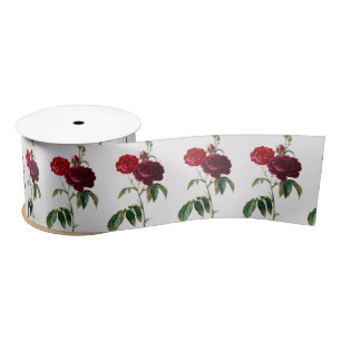 Flower Rose Vintage Floral Pattern Satin Ribbon