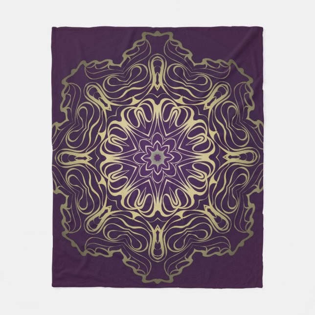 Flower Round Pattern. Illustration. Valentine's, B Fleece Blanket (Front)