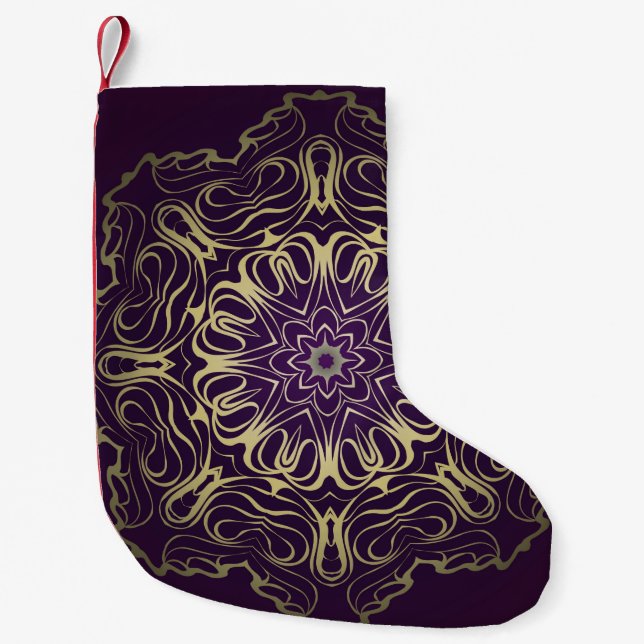 Flower Round Pattern. Illustration. Valentine's, B Small Christmas Stocking (Front)