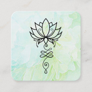 *~* Flower Sacred Geometry Nirvana Yoga Lotus    Square Business Card