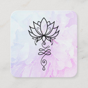 *~* Flower Sacred Geometry Nirvana Yoga Peony   Square Business Card