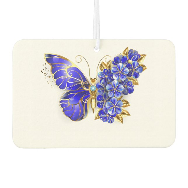 Flower Sapphire Butterfly Air Freshener (Front)