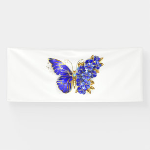 Flower Sapphire Butterfly Banner