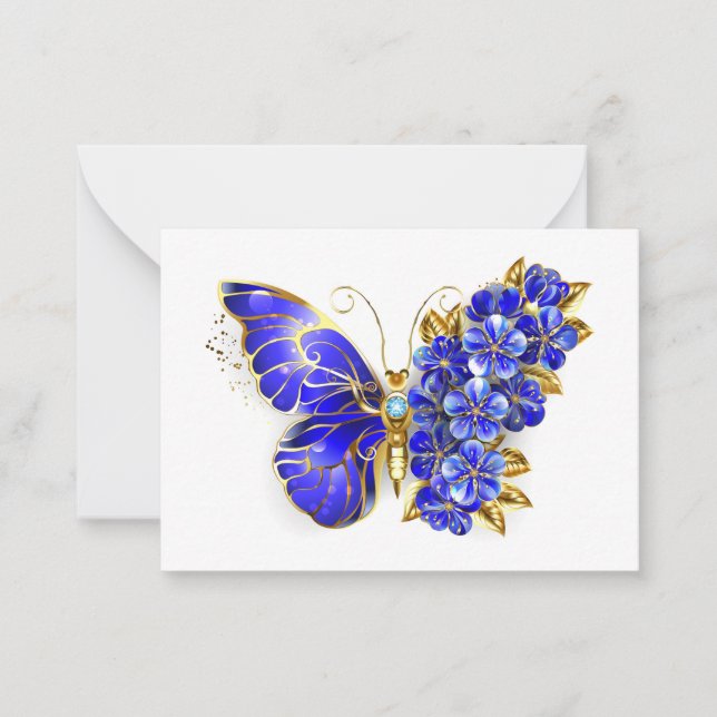 Flower Sapphire Butterfly Card (Front)