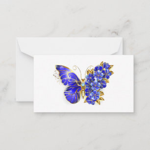 Flower Sapphire Butterfly Card