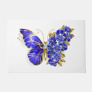 Flower Sapphire Butterfly Doormat
