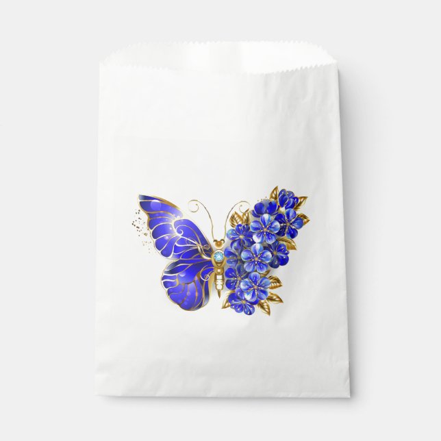 Flower Sapphire Butterfly Favour Bag (Front)
