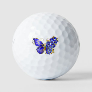 Flower Sapphire Butterfly Golf Balls