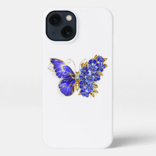 Flower Sapphire Butterfly iPhone 13 Case