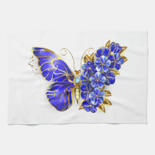 Flower Sapphire Butterfly Kitchen Towel