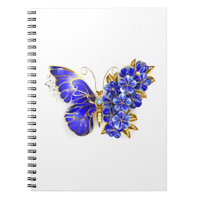 Flower Sapphire Butterfly Notebook (Front)
