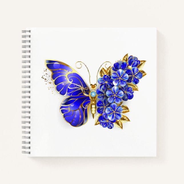 Flower Sapphire Butterfly Notebook (Front)