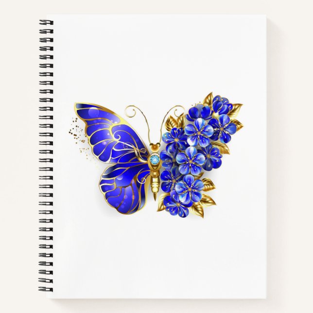 Flower Sapphire Butterfly Notebook (Front)