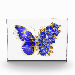 Flower Sapphire Butterfly Photo Block