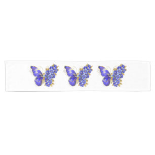 Flower Sapphire Butterfly Short Table Runner