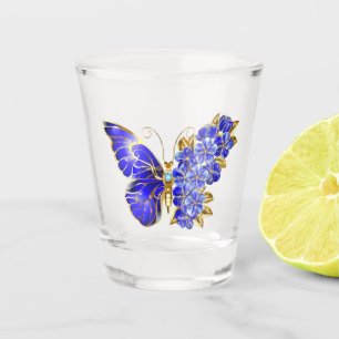 Flower Sapphire Butterfly Shot Glass