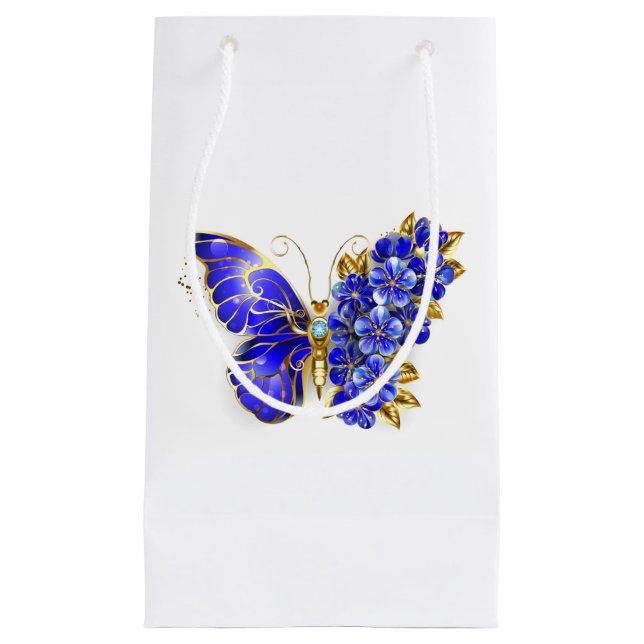 Flower Sapphire Butterfly Small Gift Bag (Front)