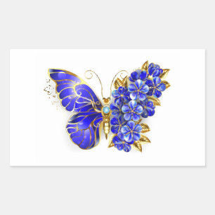 Flower Sapphire Butterfly Sticker