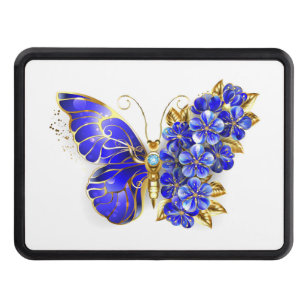 Flower Sapphire Butterfly Trailer Hitch Cover