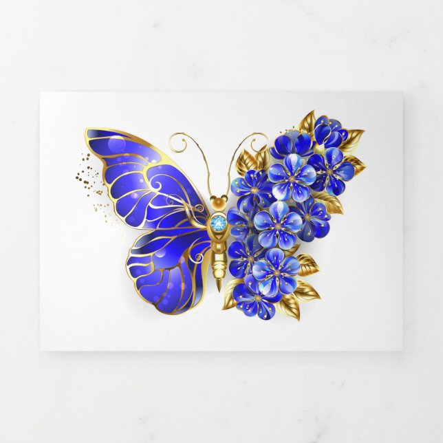 Flower Sapphire Butterfly Tri-Fold Programme (Cover)