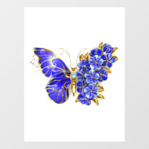 Flower Sapphire Butterfly Window Cling