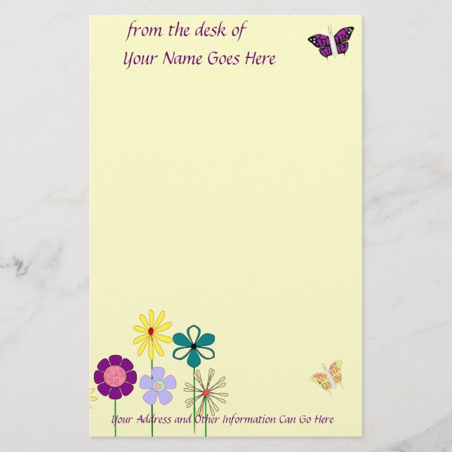 Flower scene stationery (Front)