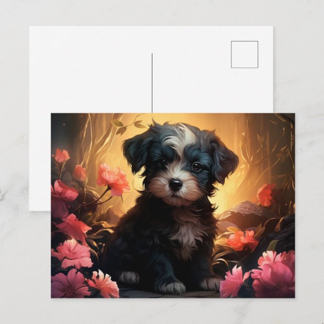 Flower-Scented Dog Postcard (Front/Back)
