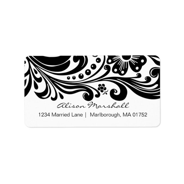 Flower Scroll Address Label (Front)
