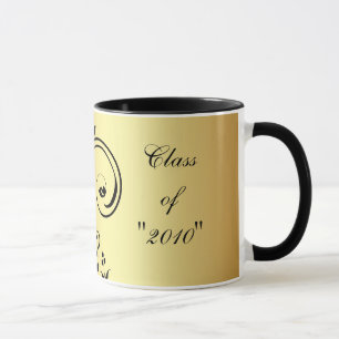 Flower Scrollwork "Class Of " Graduation Mug