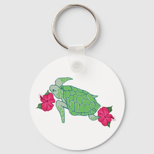 Flower sea turtle key chain (Front)