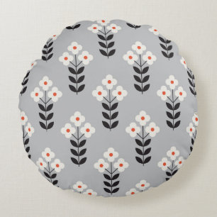 Flower seamless pattern design. Scandinavian style Round Pillow