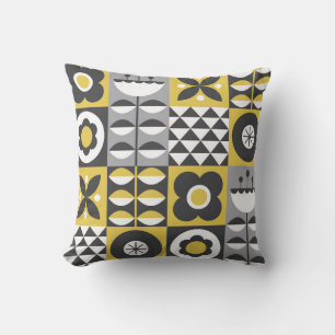Flower seamless pattern design. Scandinavian style Throw Pillow