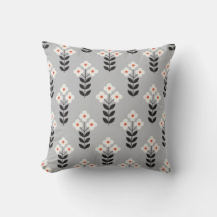 Flower seamless pattern design. Scandinavian style Throw Pillow