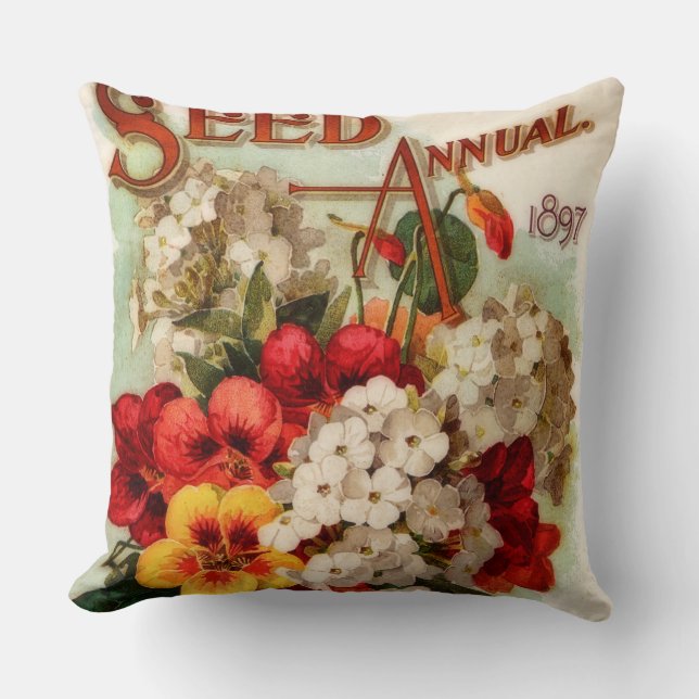 Flower Seed Annual DM Ferry Throw Pillow (Front)