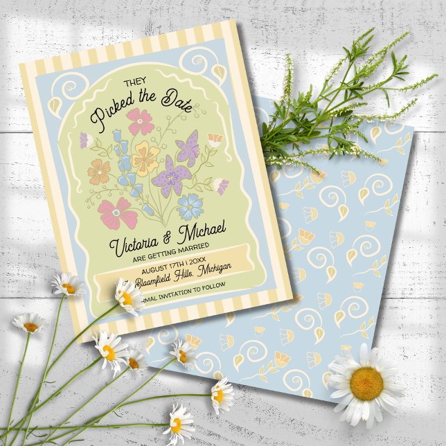 Flower Seed Packet Hand Drawn Save the Date (Creator Uploaded)