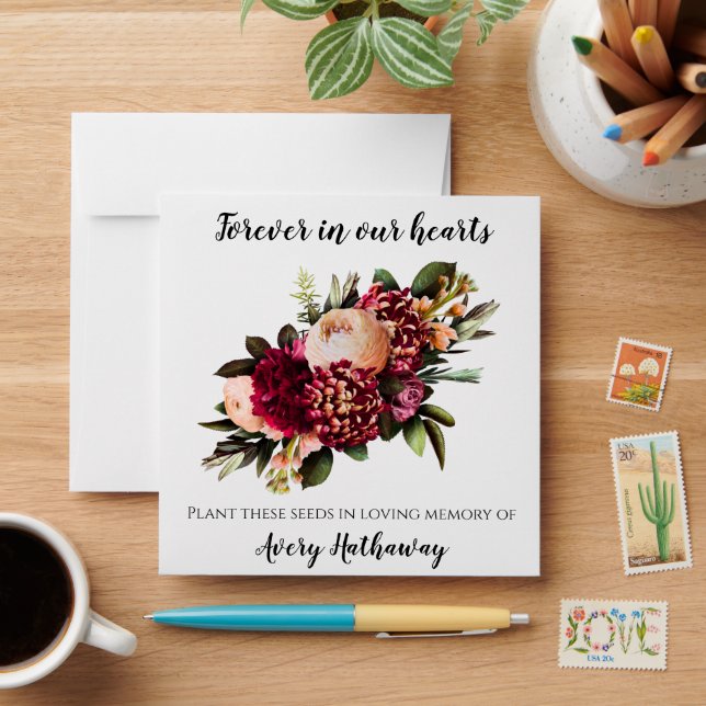 Flower Seed Packet Memorial Funeral Favour Envelope (Desk)