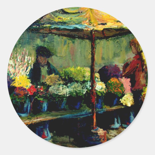 Flower Seller Classic Round Sticker (Front)