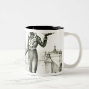 Flower seller outside a church door Two-Tone coffee mug