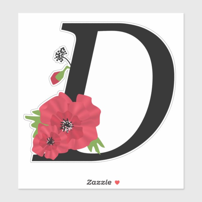 Flower set, monogram D, letter D,  flowers, monogr (Sheet)