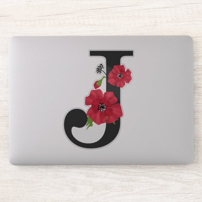 Flower set, monogram J, letter J, flowers, monogra (Computer)