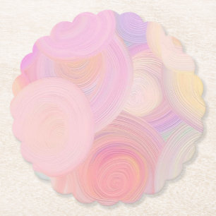 Flower Shape Pastel Paper Coasters