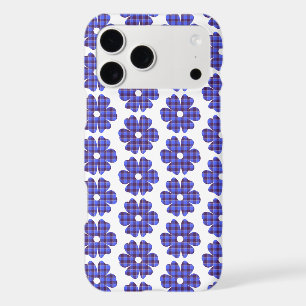 Flower Shape Plaid Blue Cornflower iPhone Case