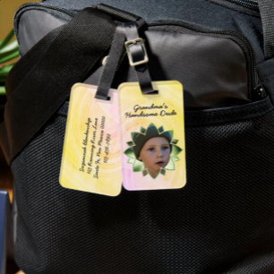 Flower Shape Replaceable Photo Colorful Background Luggage Tag