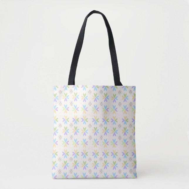 flower shapes in soft rainbow colours tote bag (Front)
