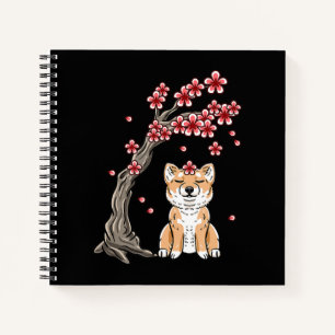 Flower shiba inu   cute animal product notebook